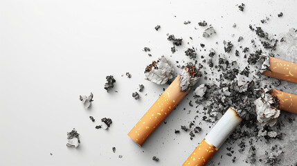 A Pile of Cigarettes on a White Table