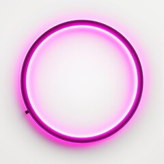 Magenta round neon shining circle isolated on a white background