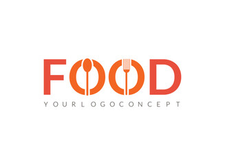 Initial Letter Food Logo, food logo with creative O spoon or fork vector illustration.