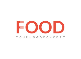 Fototapeta premium Initial Letter Food Logo, food logo with creative F spoon or fork vector illustration.
