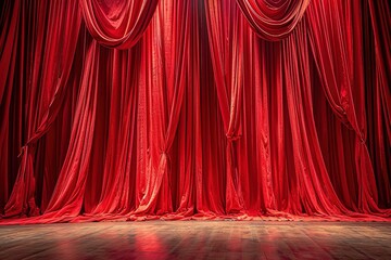 Red curtain in theatre background