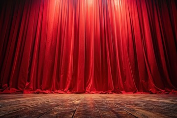 Red curtain in theatre background