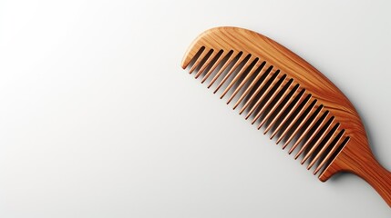 Wooden comb isolated on white background with clipping path.