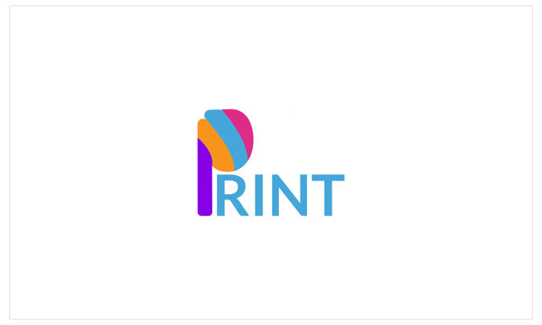 Digital printing logo design template. Logo for print shop polygraph and print factory. Vector illustration.