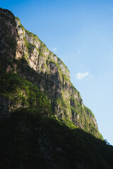 Mountain hitted by sunlight in Sumidero Canyon in Chiapas, Mexico