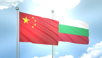 China and Bulgaria Flag Together A Concept of Realations