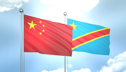 China and Democratic Republic of the Congo Flag Together A Concept of Realations