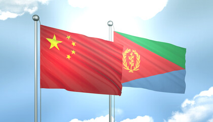 China and Eritrea Flag Together A Concept of Realations