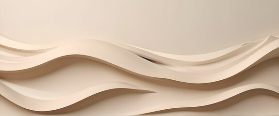 3D Light beige background with waves