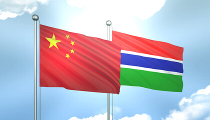 China and Gambia Flag Together A Concept of Realations
