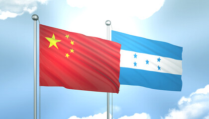 China and Honduras Flag Together A Concept of Realations