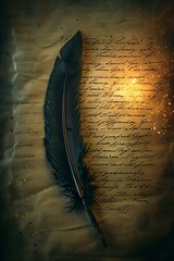 Vintage Quill on Manuscript