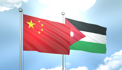 China and Jordan Flag Together A Concept of Realations