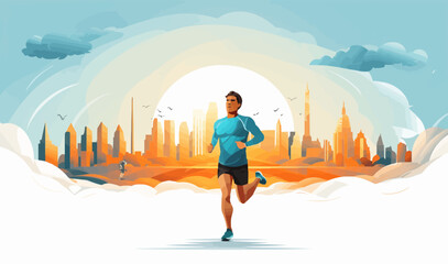 Marathon vector flat minimalistic isolated illustration