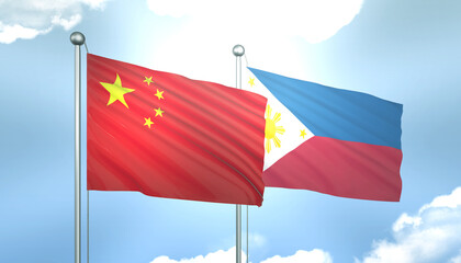 China and Philippines Flag Together A Concept of Realations