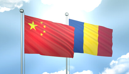 China and Romania Flag Together A Concept of Realations