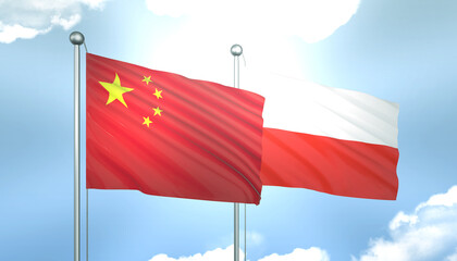 China and Poland Flag Together A Concept of Realations