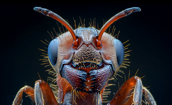 Microscopic Majesty: Extreme Macro Detail of an Ant's Head