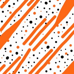 Orange diagonal dots and dashes seamless pattern 