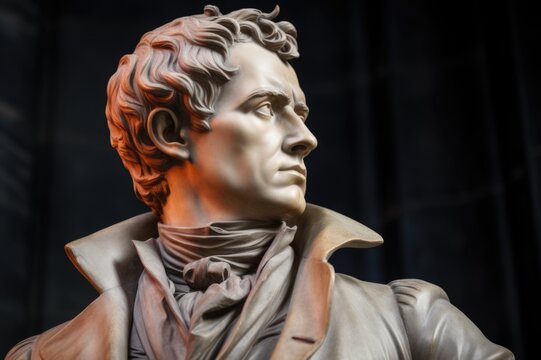 Humphry Davy statue from profile.