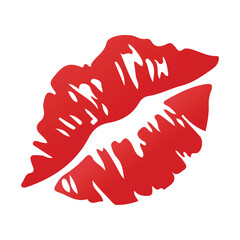 Kiss Mark vector icon. isolated mark left after a firm kiss is placed with bright lipstick, send a kiss to someone in chat emoji sign design. - obrazy, fototapety, plakaty