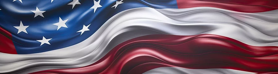 Deurstickers waving american flag with stars © Alexei