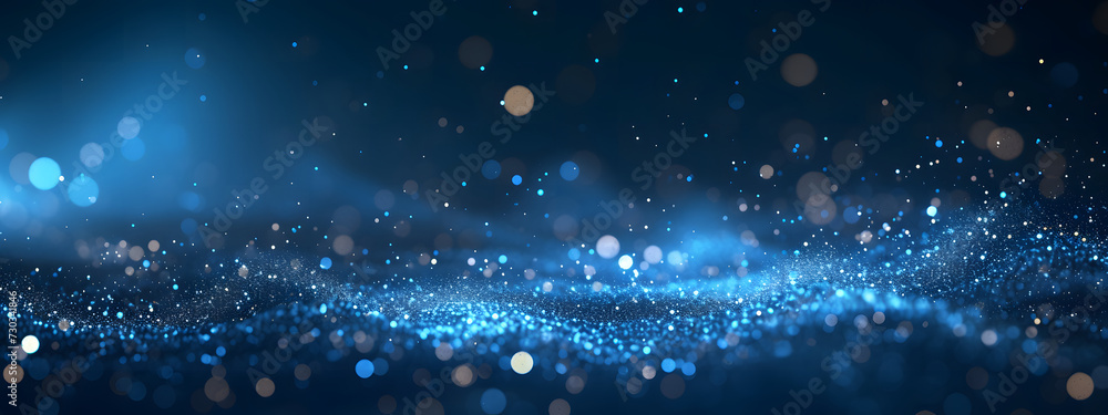 Aufkleber a dark blue abstract background featuring a glow particle effect. the image includes abstract blue l