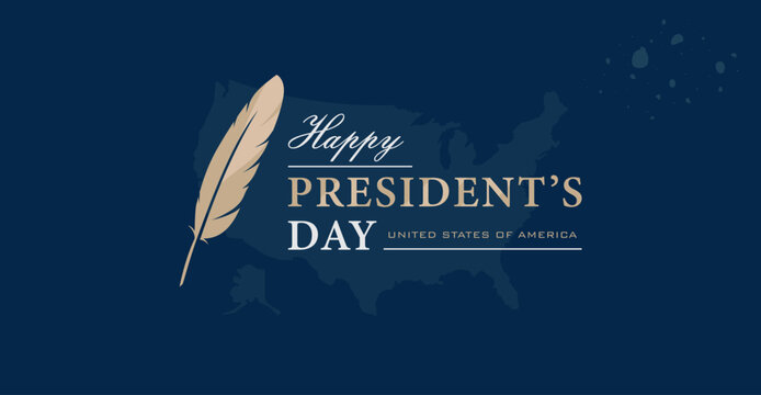 February, Happy President's day. United States of America. Design template to commemorate president's day in the united states. design with a government and law concept.