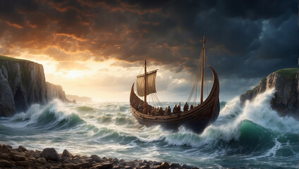 Vikings land on the Jurassic Coast in ancient times.