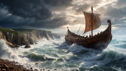 Vikings land on the Jurassic Coast in ancient times.