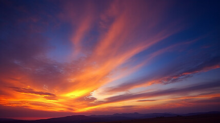 Naklejka na ściany i meble Beautiful evening sky and sun set image