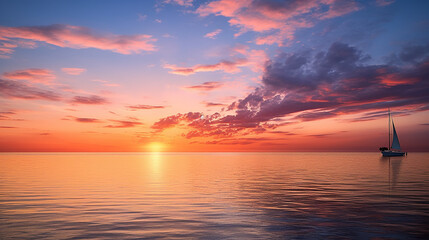 Beautiful evening sky and sun set image