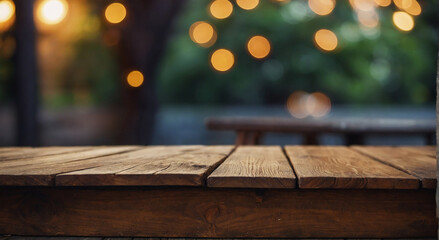 table with background, wooden table and bokeh background