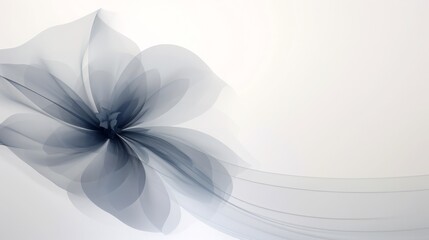 Minimalist ethereal floral design in blue on white