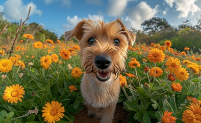 dog on the meadow