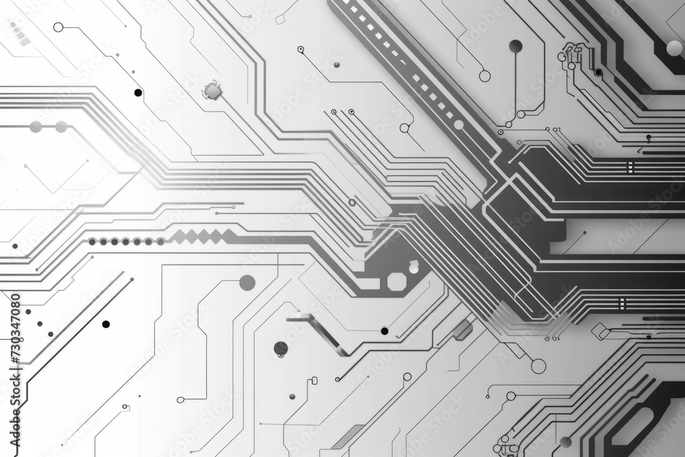 Poster tech background with grey, silver and black lines generative ai