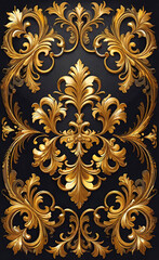 vector illustration, golden symmetrical patterns, golden mandala, golden kaleidoscope, fantasy mystical ornaments,