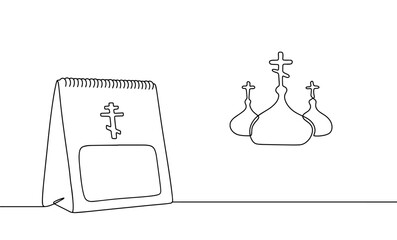 Orthodox calendar. Domes. Fast. Christianity
