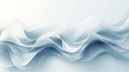 Fotobehang Waves of white fabric folds blending in with the background  © Gejsi