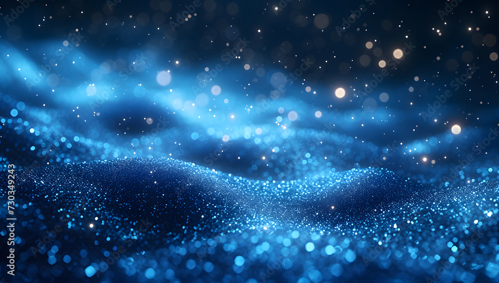 Aufkleber a dark blue abstract background featuring a glow particle effect. the image includes abstract blue l