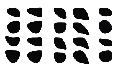 abstract organic black blobs irregular shapes, organic blob shapes set