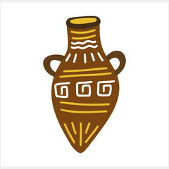 Abstract creative clipart isolated. Boho stile Jug Amphora Vector stock illustration. EPS 10