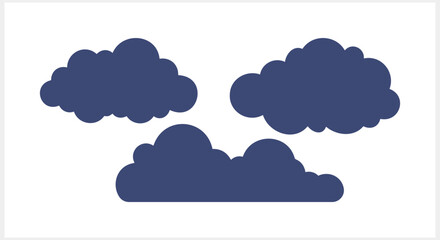 Cloud set icon isolated. Weather symbol clipart. Stencil Vector stock illustration EPS 10