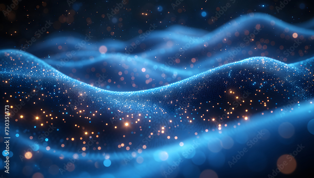 Aufkleber a dark blue abstract background featuring a glow particle effect. the image includes abstract blue l