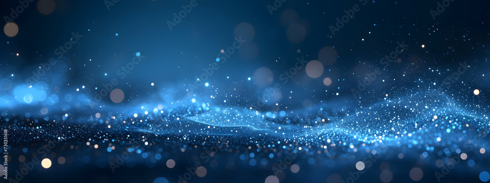 Aufkleber a dark blue abstract background featuring a glow particle effect. the image includes abstract blue l