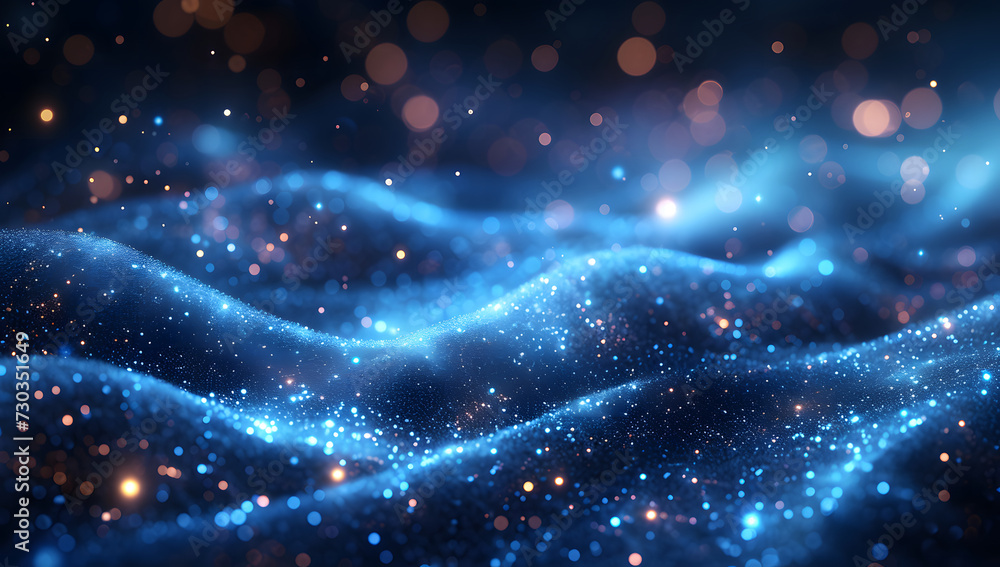 Aufkleber a dark blue abstract background featuring a glow particle effect. the image includes abstract blue l