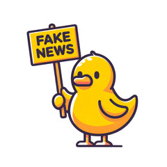 yellow duck with fake news