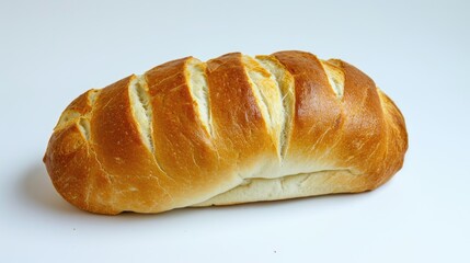 Naklejka premium Loaf of fresh bread on white background