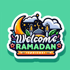 Ramadan Kareem holiday design poster card social media vibrant color
