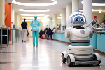 Robotic Cleaning Solution for Large Office, hospital and Laboratory Spaces. Personnel and time-saving concept